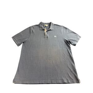 Burberry London Men’s Classic Black Polo with Nova Check Placket Size XL